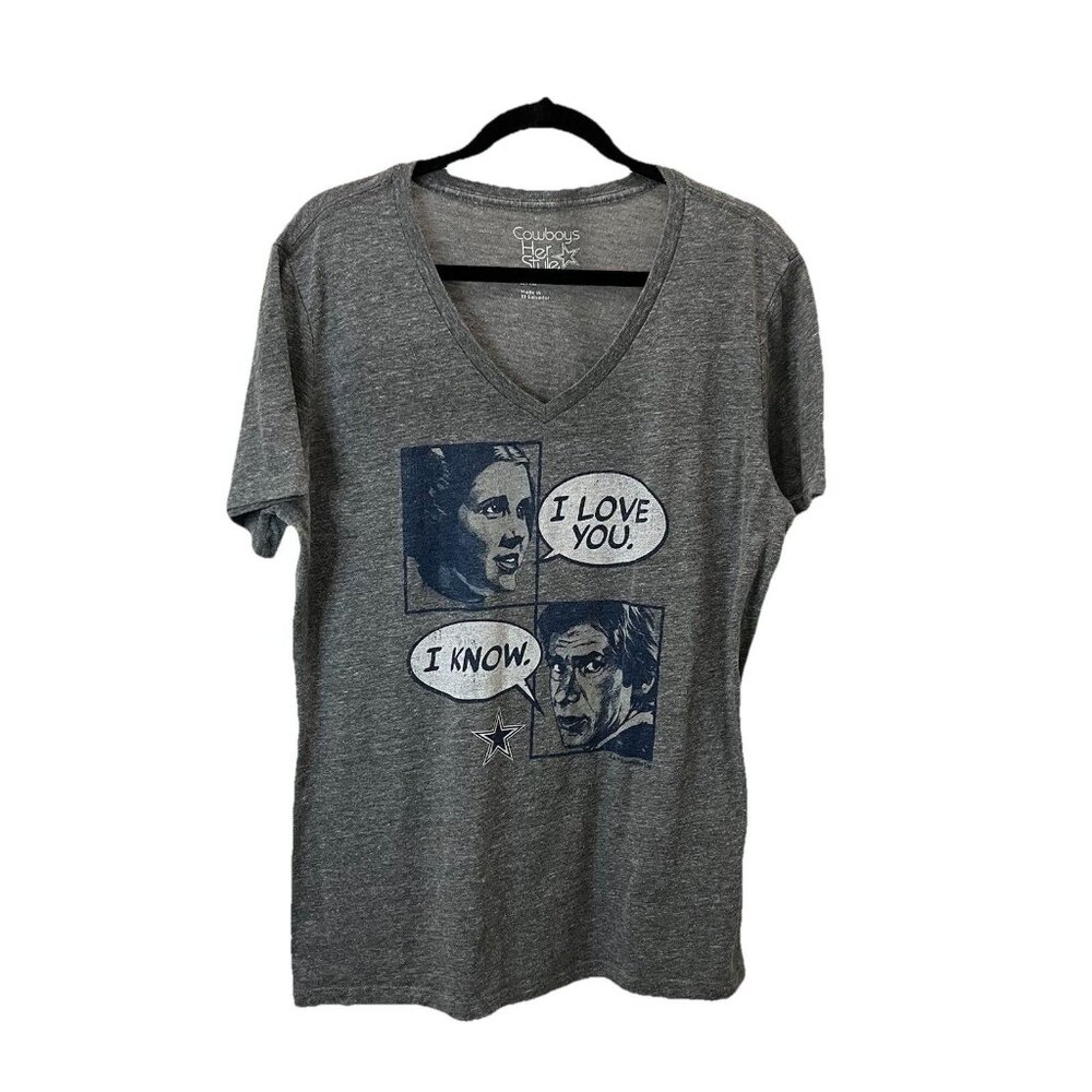 Dallas Cowboys Her Style Star Wars Princess Leia Graphic Tee Shirt Womens 2XL
